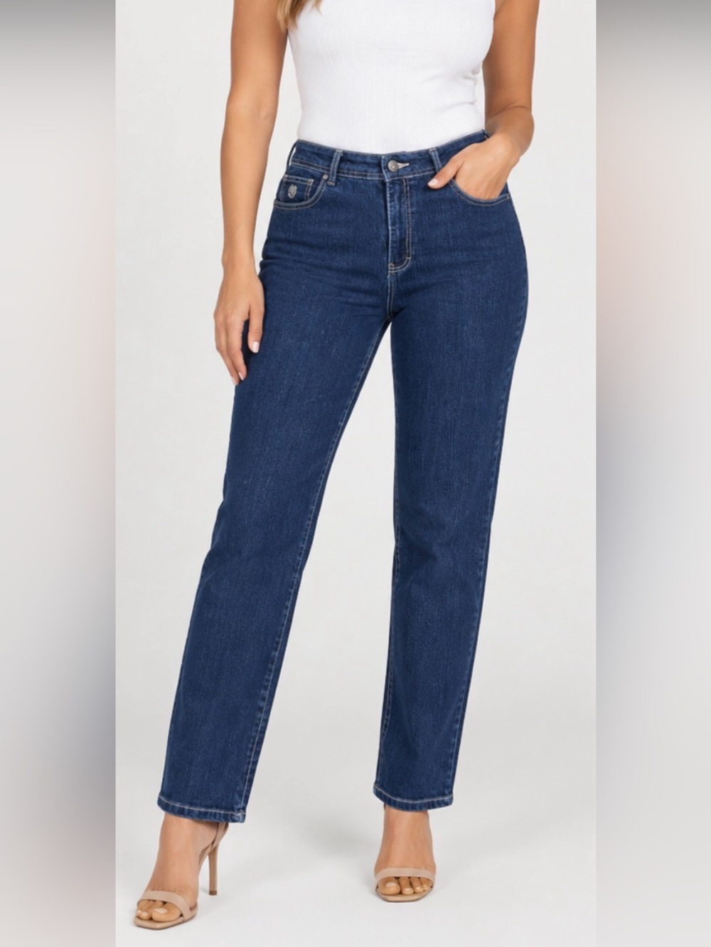 Women’s Gloria Vanderbilt High-Rise Straight Leg Jeans — Dark Indigo Size 12